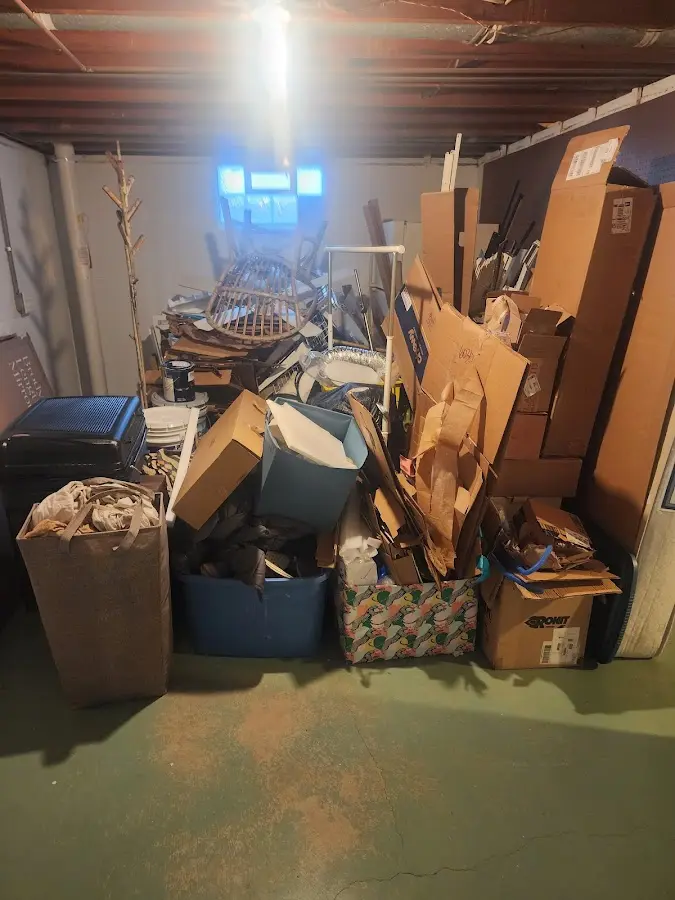 Roll-off dumpster container at job site for 6 Yard Dumpster Rental in Lysander